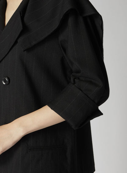 W/RY LIGHT STRIPE SAILOR COLLAR JACKET