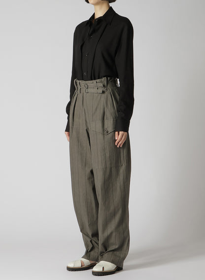 COTTON STRIPE INK DYED GURKHA PANTS