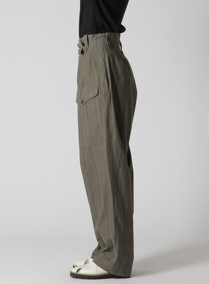 COTTON STRIPE INK DYED GURKHA PANTS