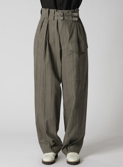 COTTON STRIPE INK DYED GURKHA PANTS
