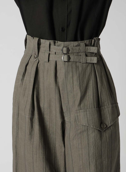 COTTON STRIPE INK DYED GURKHA PANTS