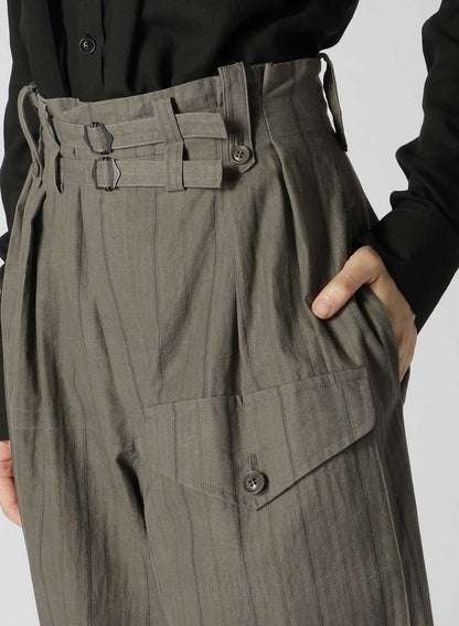 COTTON STRIPE INK DYED GURKHA PANTS