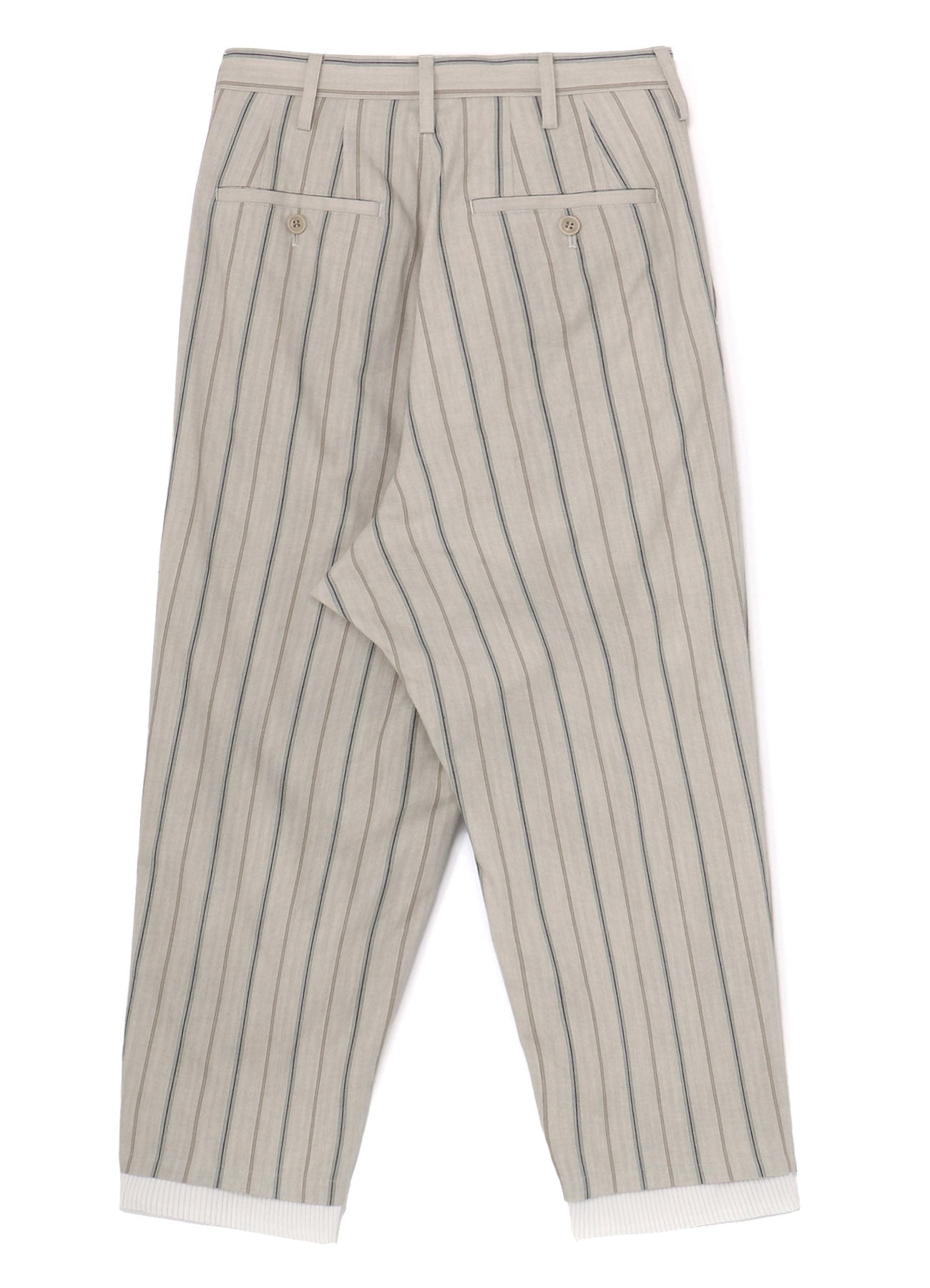 COTTON STRIPE INK DYED DOUBLE TUCK TAPERED PANTS