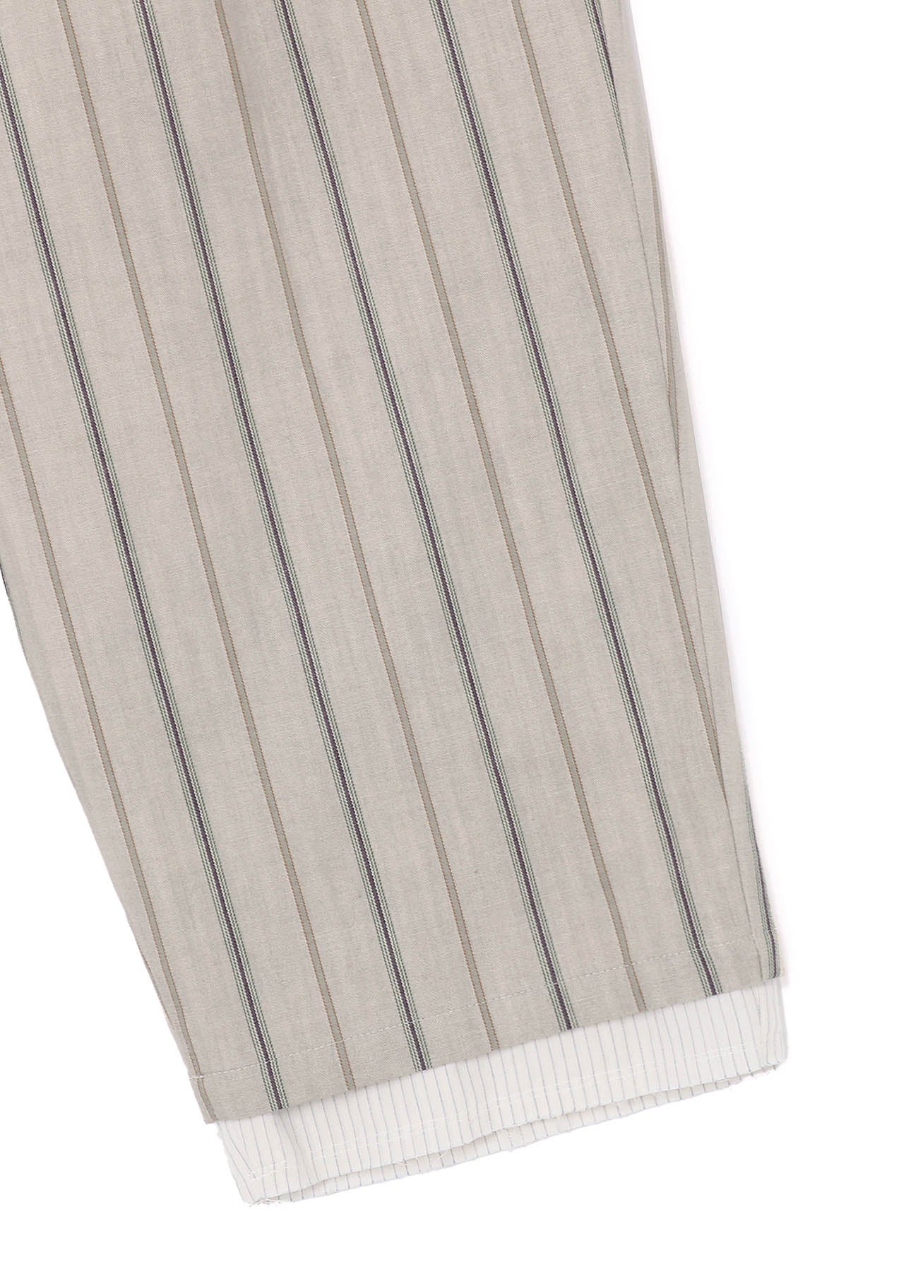 COTTON STRIPE INK DYED DOUBLE TUCK TAPERED PANTS