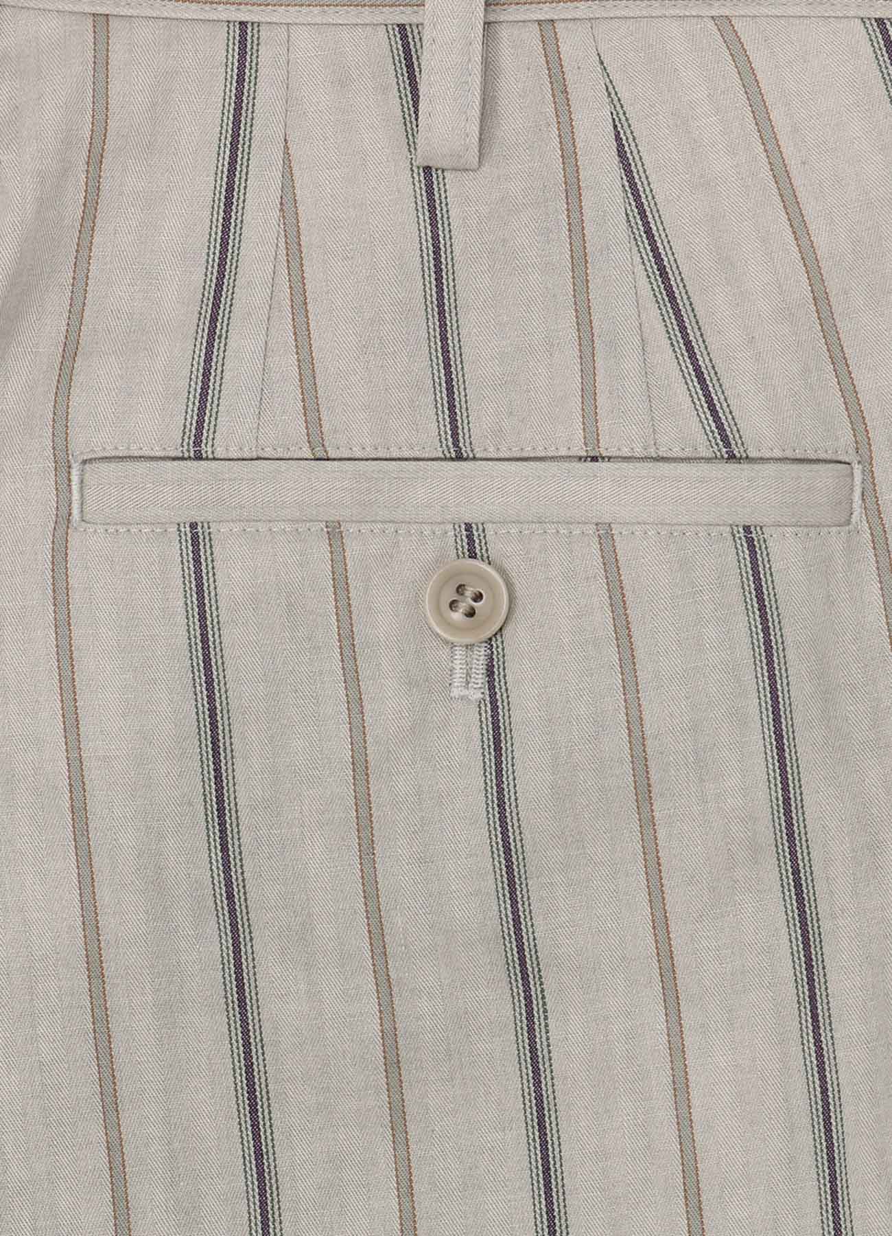 COTTON STRIPE INK DYED DOUBLE TUCK TAPERED PANTS