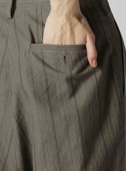 COTTON STRIPE INK DYED DOUBLE TUCK TAPERED PANTS