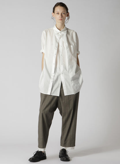 COTTON STRIPE INK DYED DOUBLE TUCK TAPERED PANTS