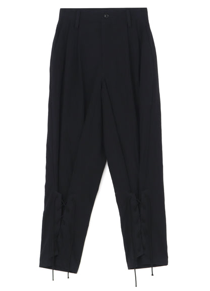 PLAIN WEAVE DENIM LACE UP HEM PANTS