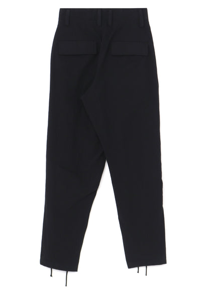 PLAIN WEAVE DENIM LACE UP HEM PANTS