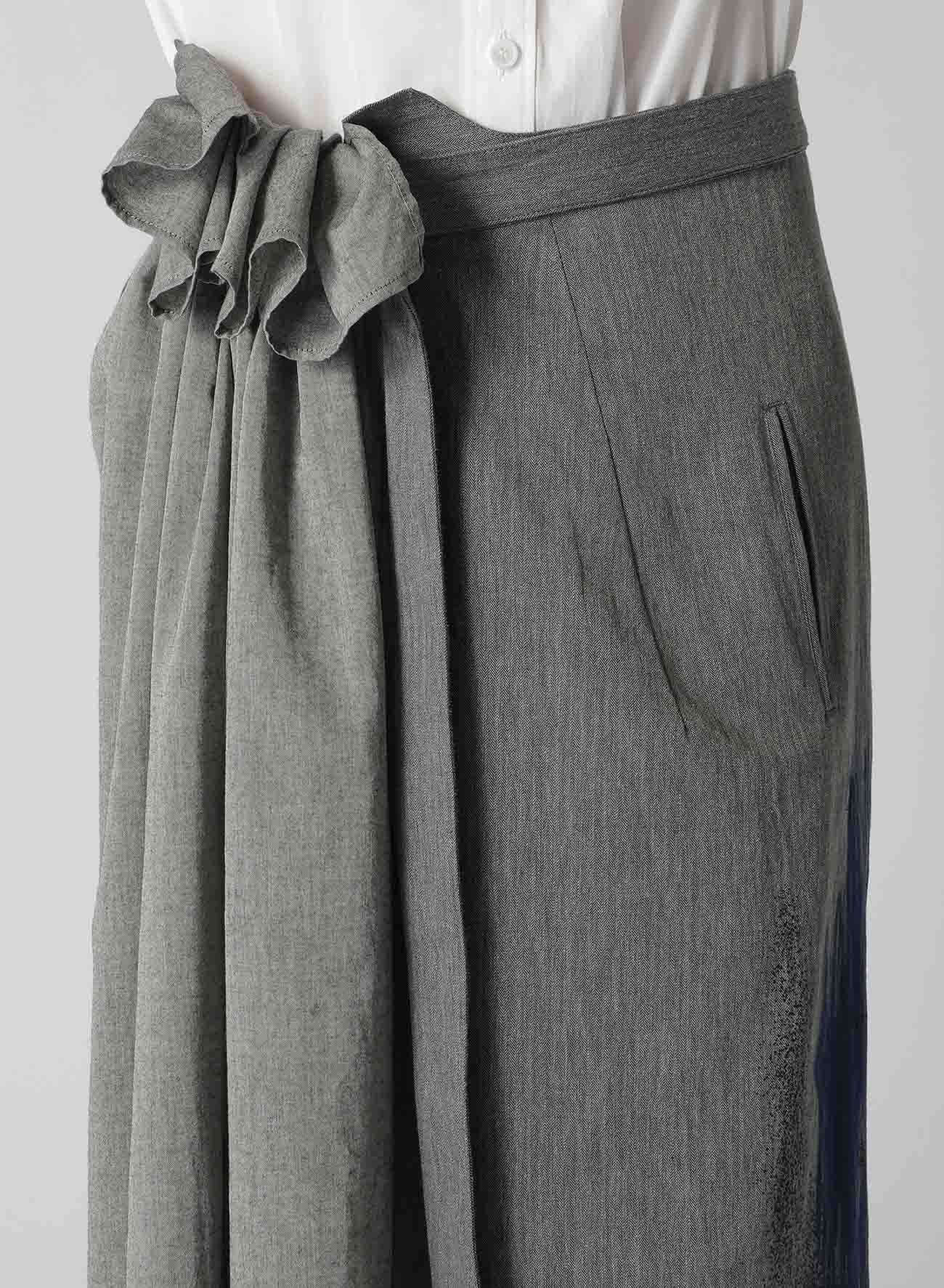 MINI HERRINGBONE BEE PRINT DOUBLE BELTED SKIRT