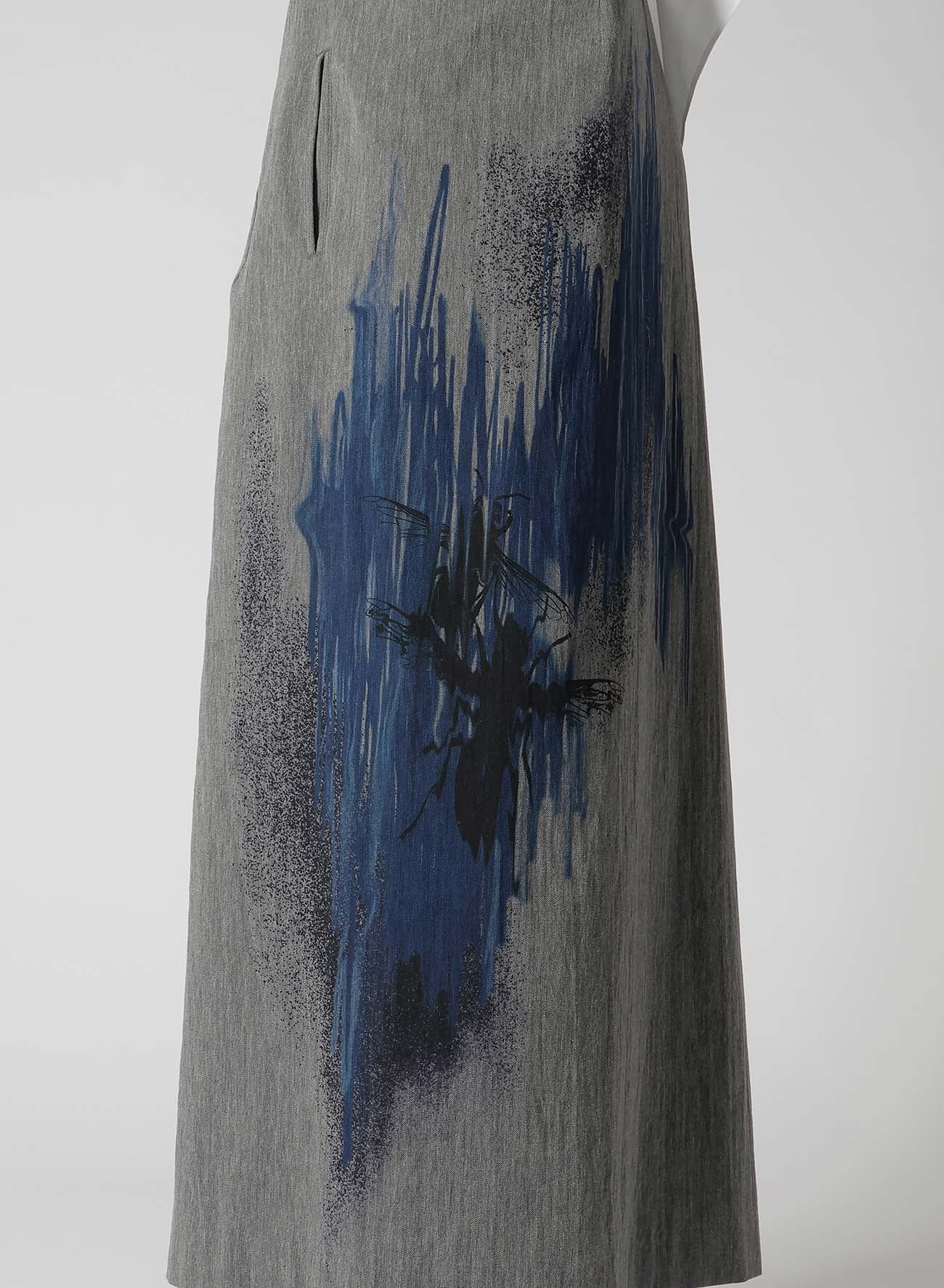MINI HERRINGBONE BEE PRINT DOUBLE BELTED SKIRT