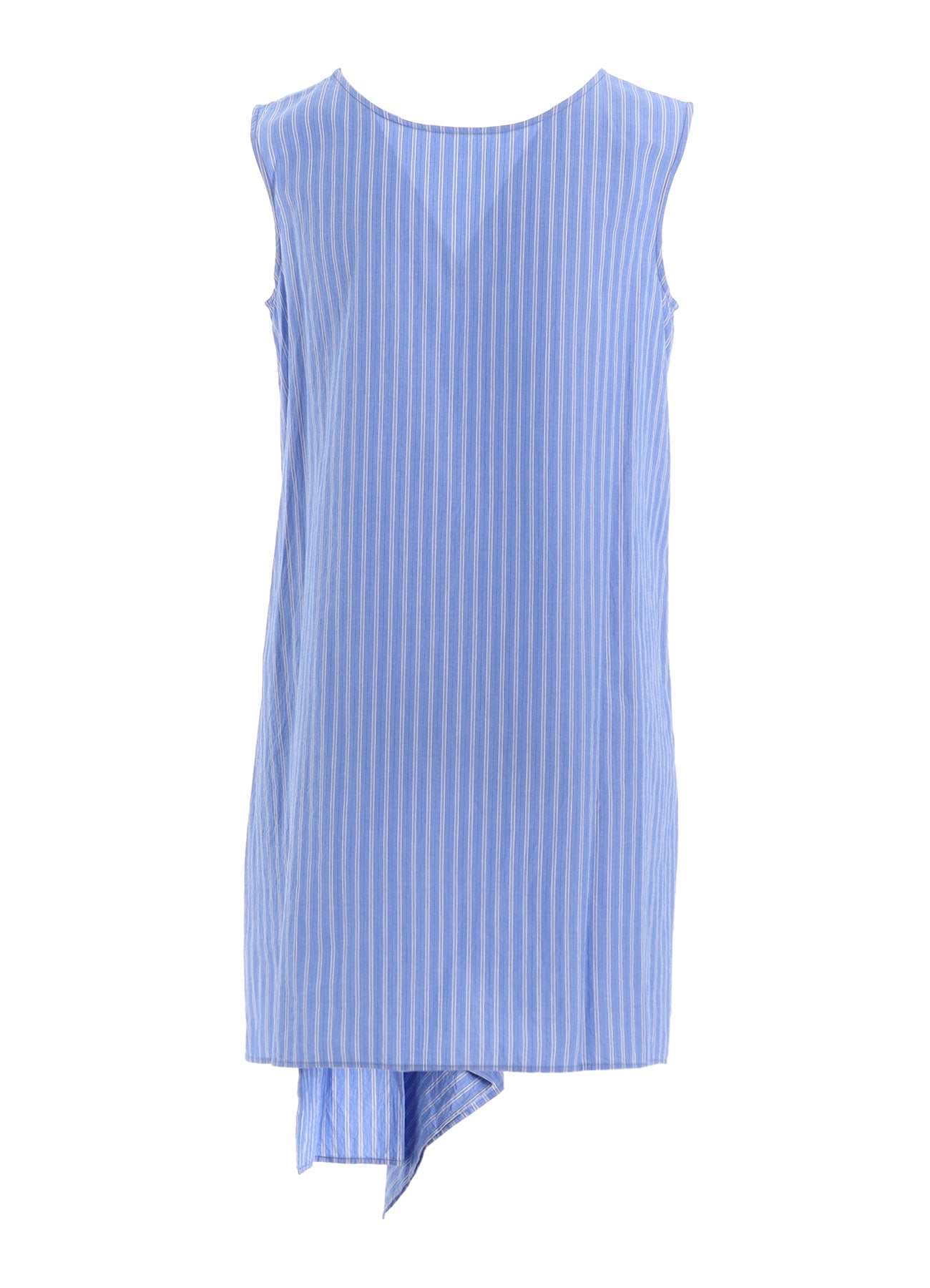 STRIPE COTTON LEFT FRONT SLIT BLOUSE