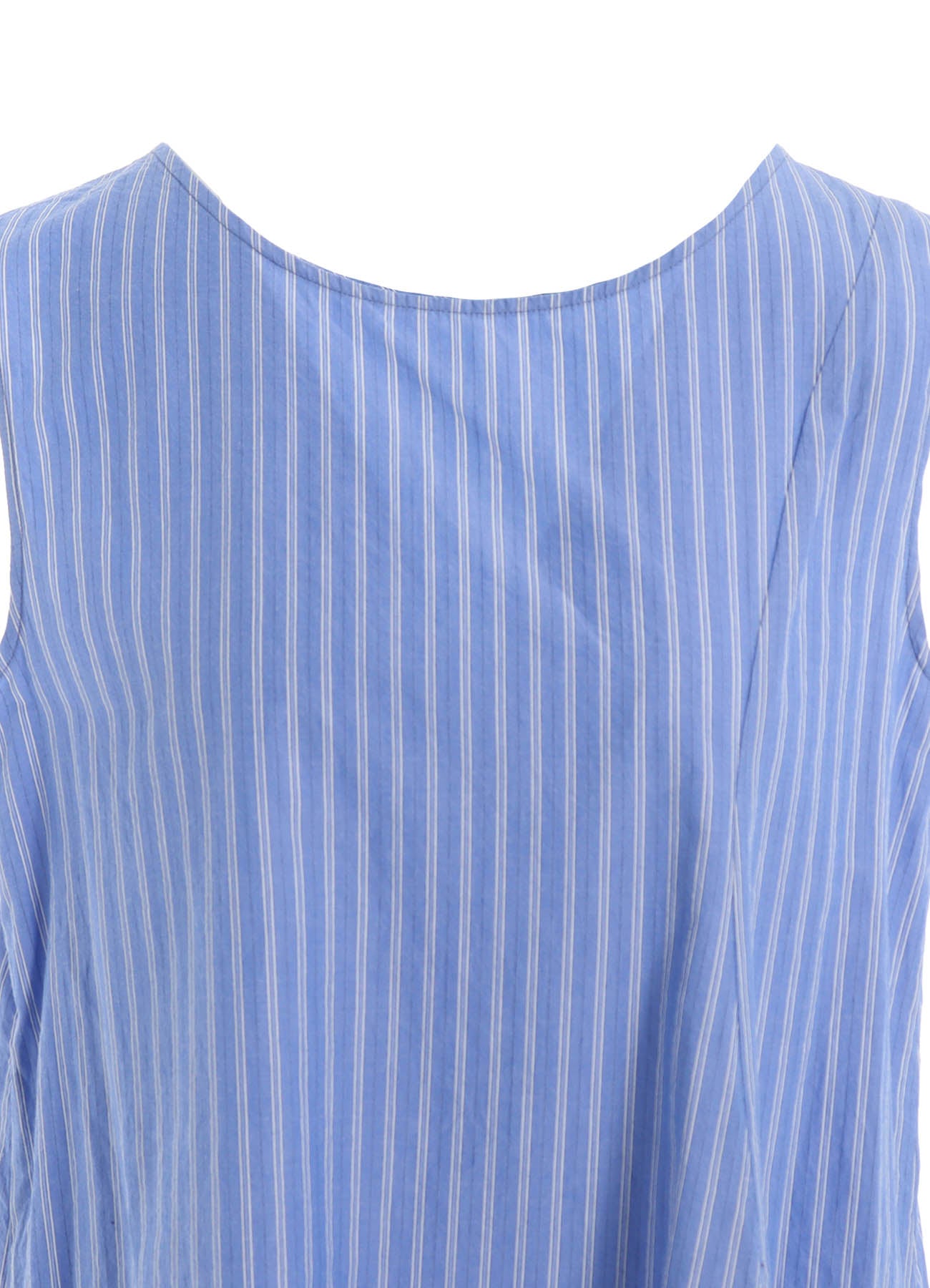 STRIPE COTTON LEFT FRONT SLIT BLOUSE