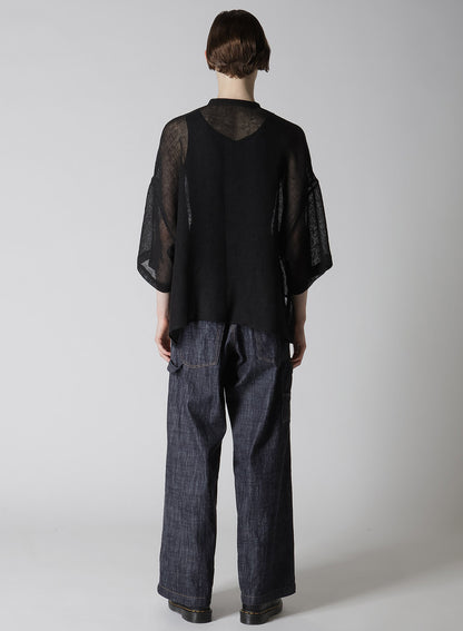 LENO CLOTH HALF SLEEVE BOX SHIRT