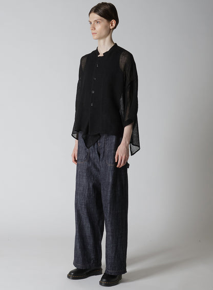 LENO CLOTH HALF SLEEVE BOX SHIRT
