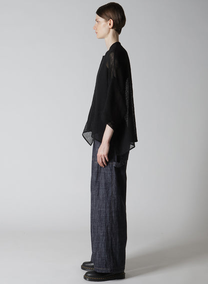 LENO CLOTH HALF SLEEVE BOX SHIRT