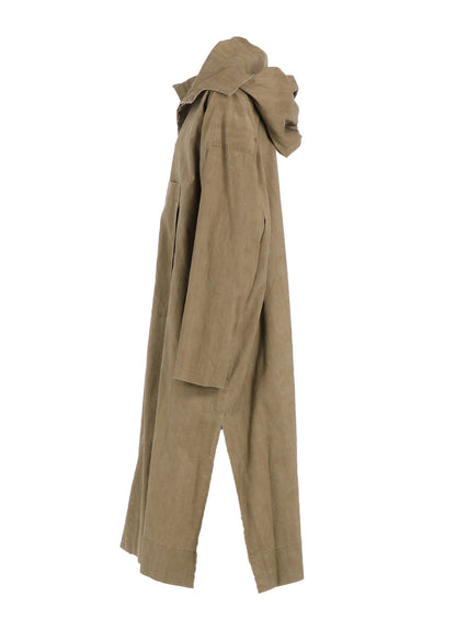 RAMIE/NYLON PIGMENT COATING BIG ANORAK COAT