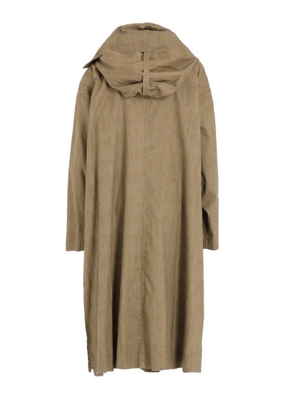 RAMIE/NYLON PIGMENT COATING BIG ANORAK COAT