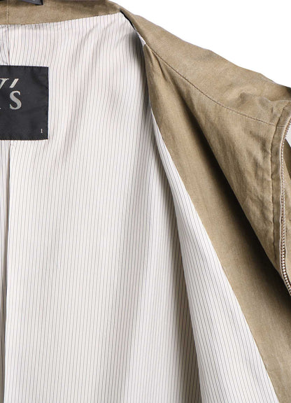 RAMIE/NYLON PIGMENT COATING BIG ANORAK COAT