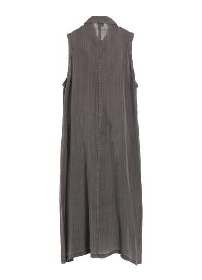 CUPRO STRIPE SLEEVELESS SHIRT DRESS