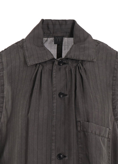 CUPRO STRIPE SLEEVELESS SHIRT DRESS