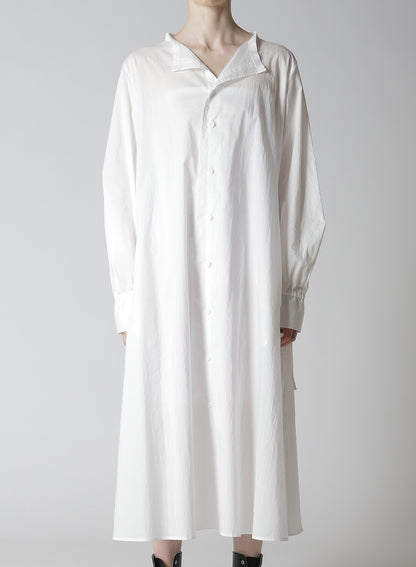 COTTON LAWN COLLAR LESS LINE DRESS