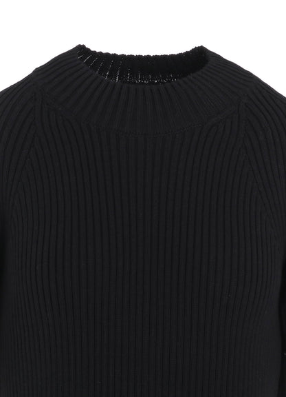 RIB STITCH TWISTED HALF SLEEVE RIB PULLOVER