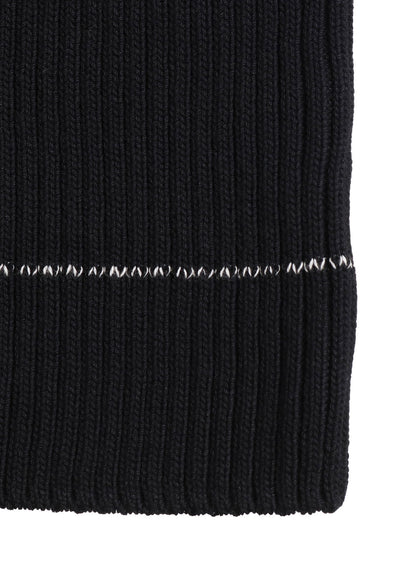 RIB STITCH TWISTED HALF SLEEVE RIB PULLOVER