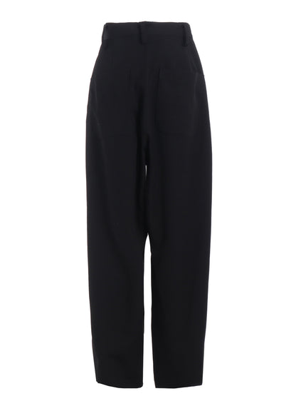 WOOL GABARDINE FRONT DOUBLE TUCKED PANTS