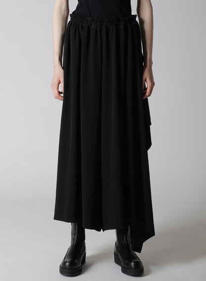CREPE de CHINE SIDE CLOTH ELASTIC PANTS