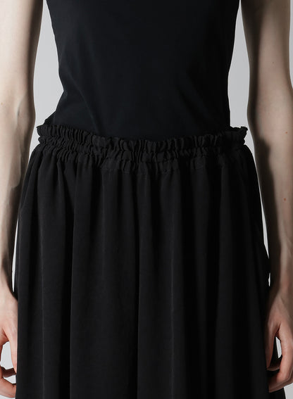 CREPE de CHINE SIDE CLOTH ELASTIC PANTS