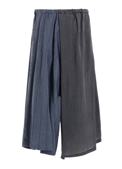 WASHER STRIPE ASYMMETRIC WAIST STRING PANTS