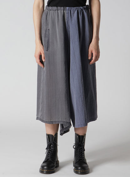 WASHER STRIPE ASYMMETRIC WAIST STRING PANTS