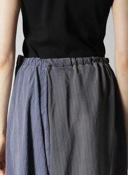 WASHER STRIPE ASYMMETRIC WAIST STRING PANTS