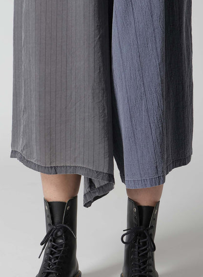 WASHER STRIPE ASYMMETRIC WAIST STRING PANTS
