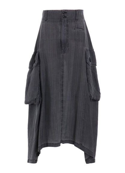 CUPRO STRIPE CARGO SKIRT