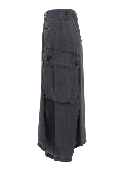 CUPRO STRIPE CARGO SKIRT