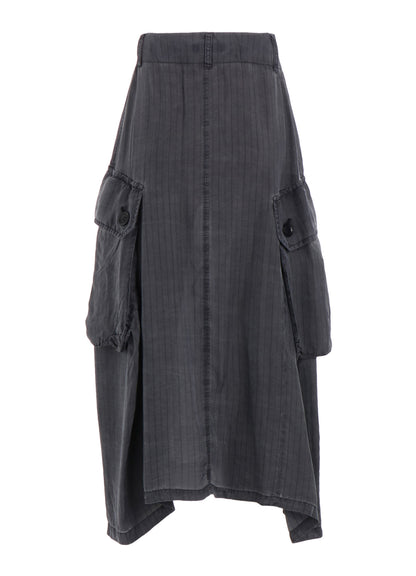 CUPRO STRIPE CARGO SKIRT