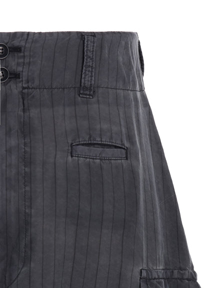 CUPRO STRIPE CARGO SKIRT