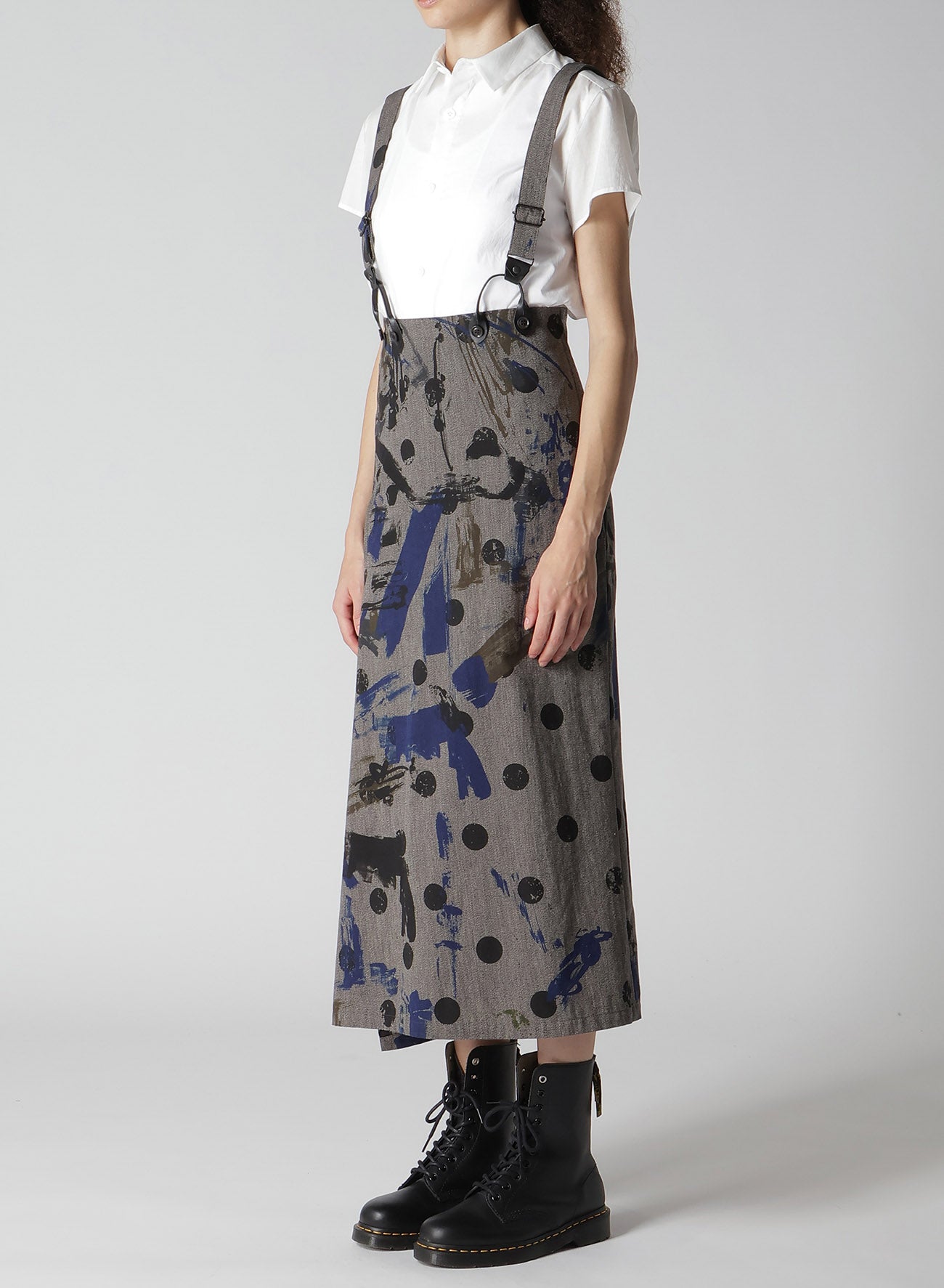 HEATHER POLKA DOT SUSPENDER SKIRT