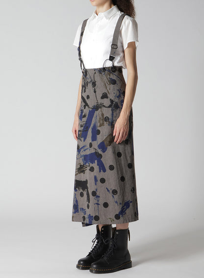 HEATHER POLKA DOT SUSPENDER SKIRT