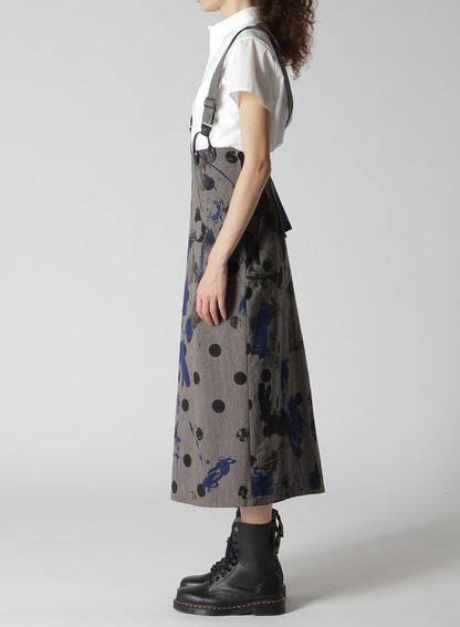 HEATHER POLKA DOT SUSPENDER SKIRT