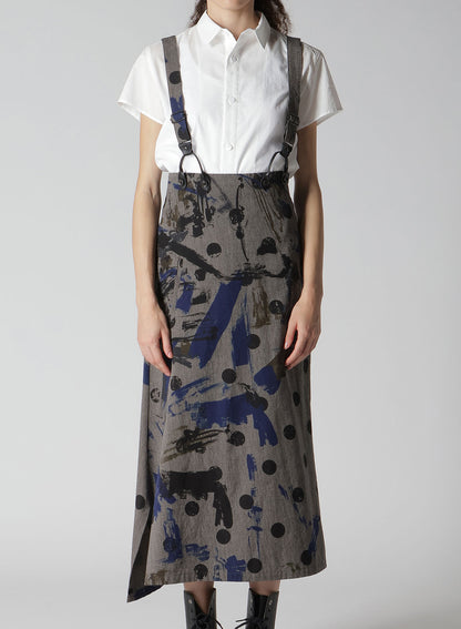 HEATHER POLKA DOT SUSPENDER SKIRT