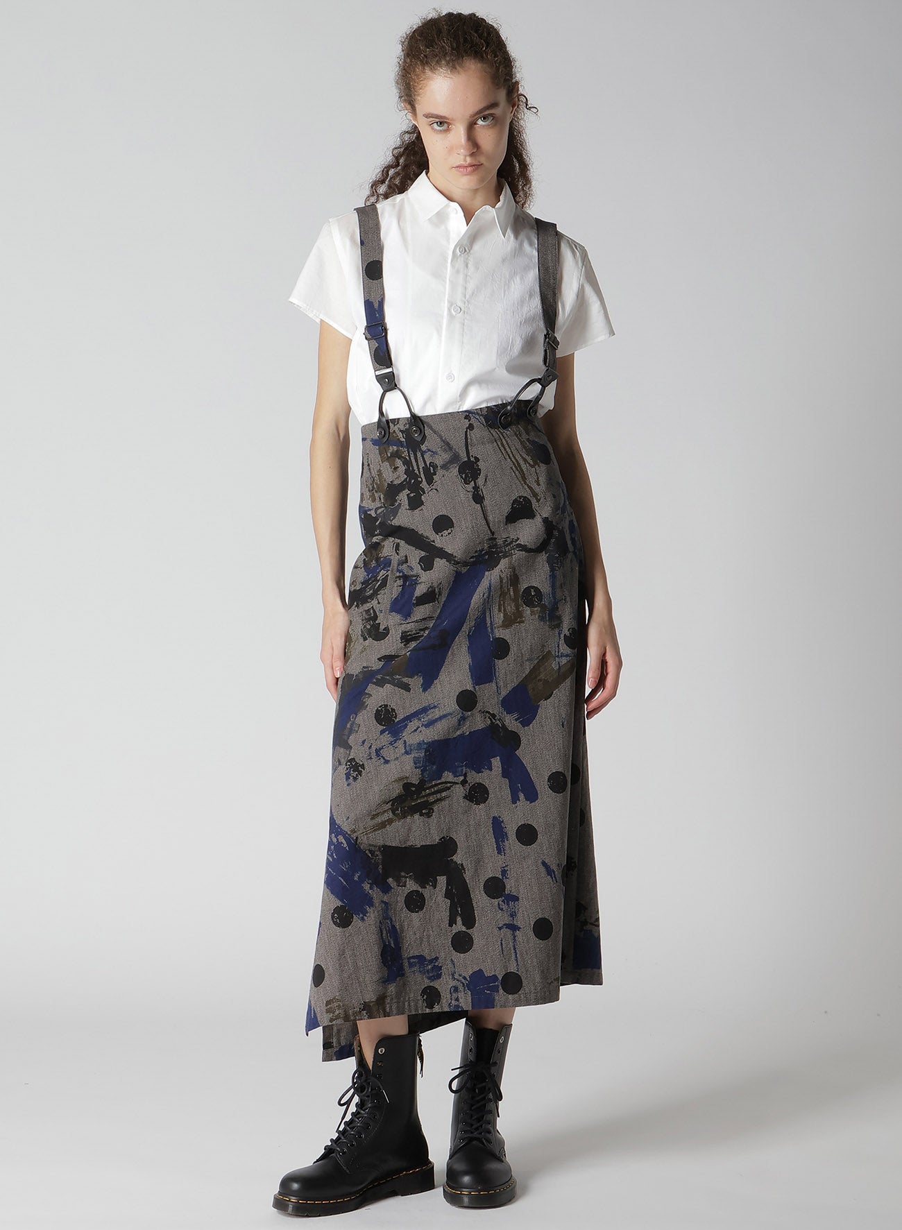 HEATHER POLKA DOT SUSPENDER SKIRT