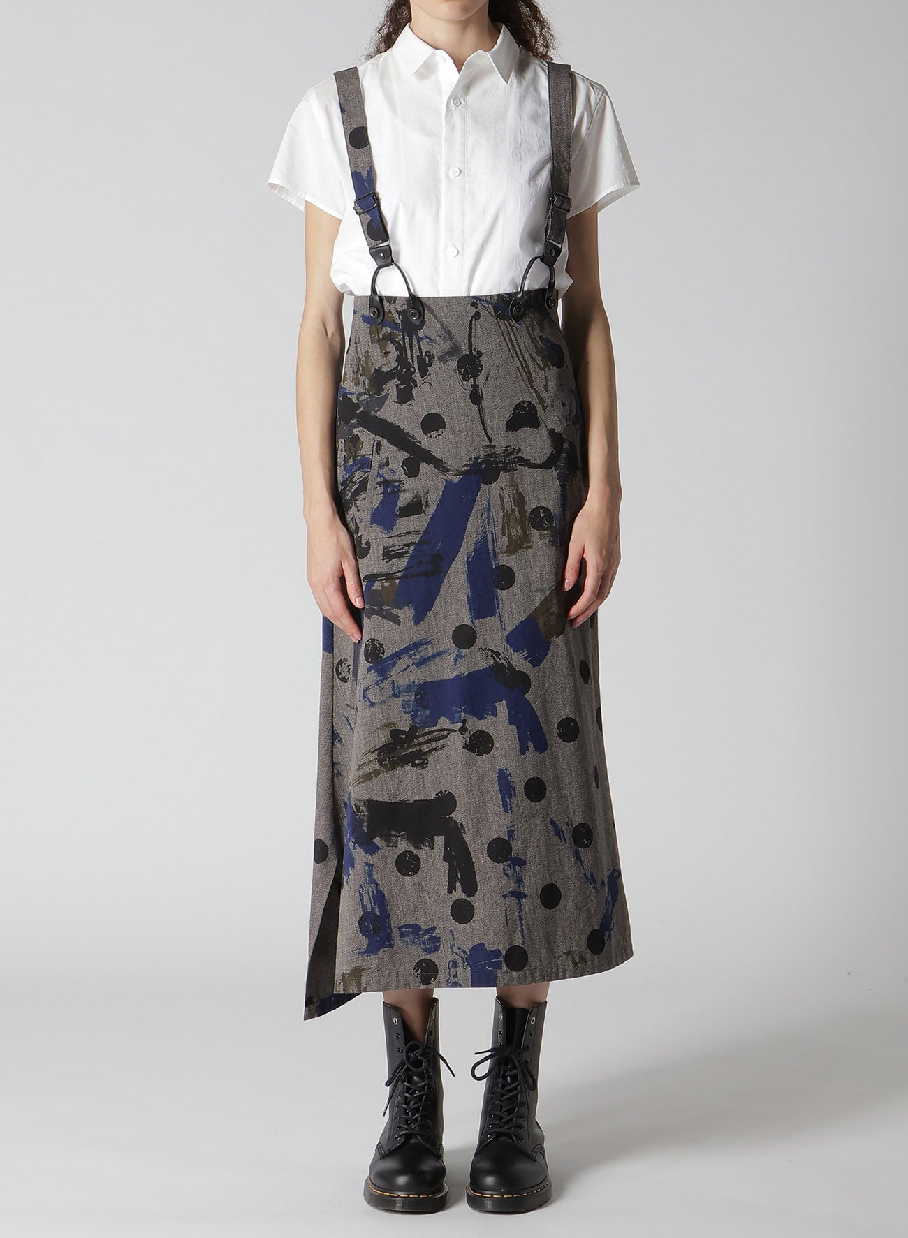 HEATHER POLKA DOT SUSPENDER SKIRT