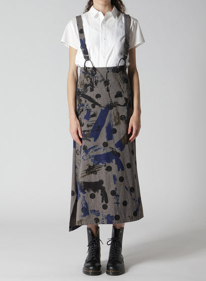 HEATHER POLKA DOT SUSPENDER SKIRT