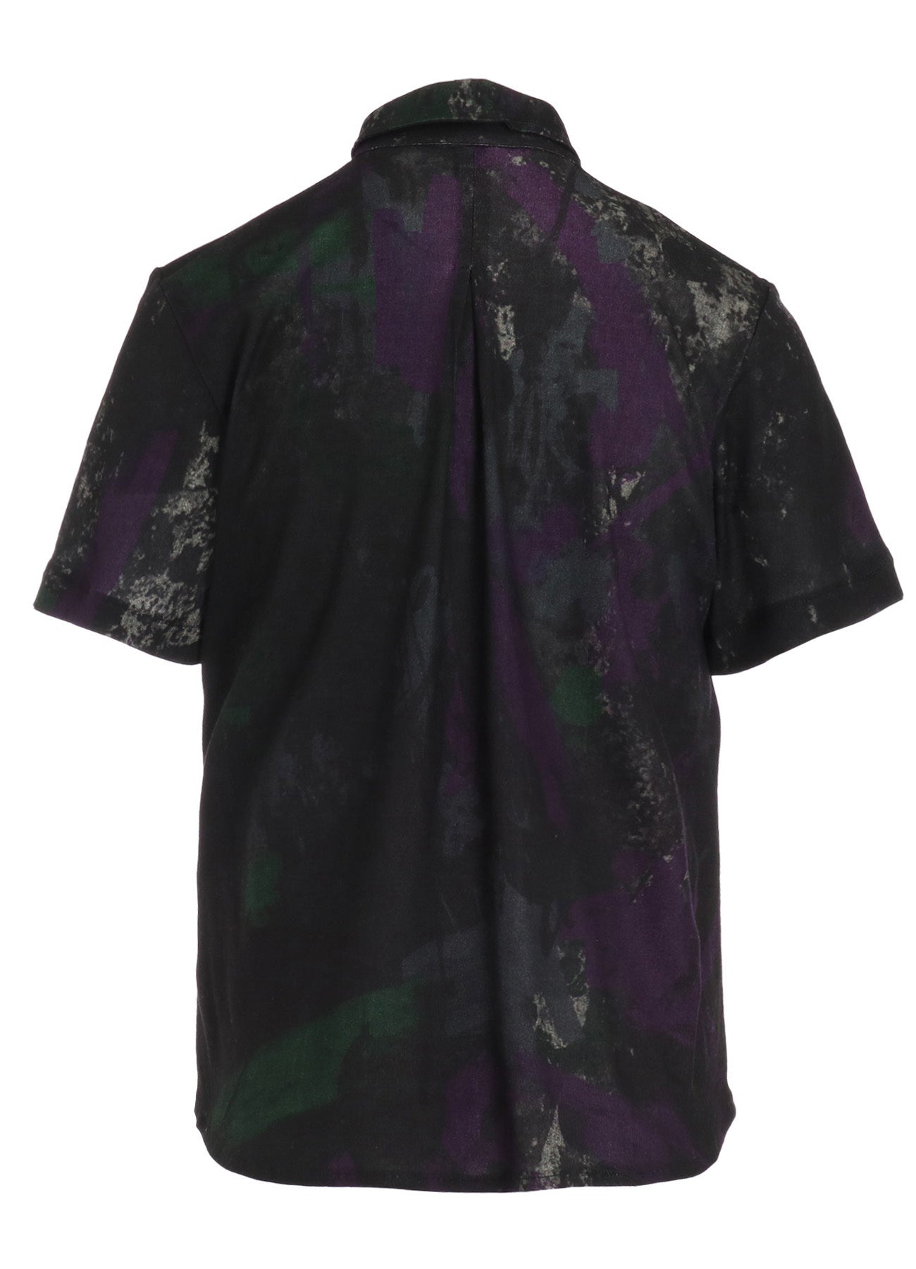 FADED PRINT LONG SLEEVE ROUND HEM HALF SLEEE T