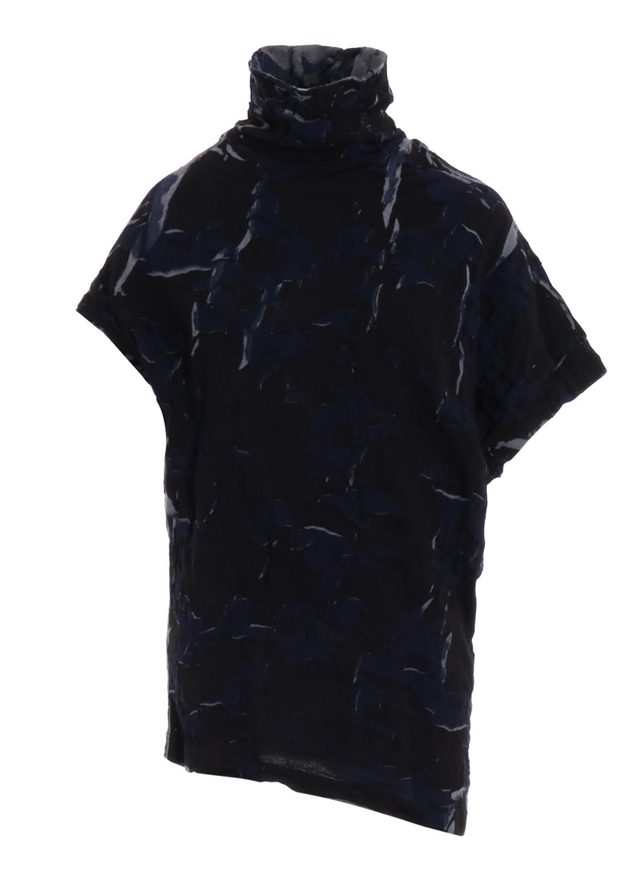 GEOMETRIC LINKS PRINT HIGH NECK IRREGULAR PULLOVER