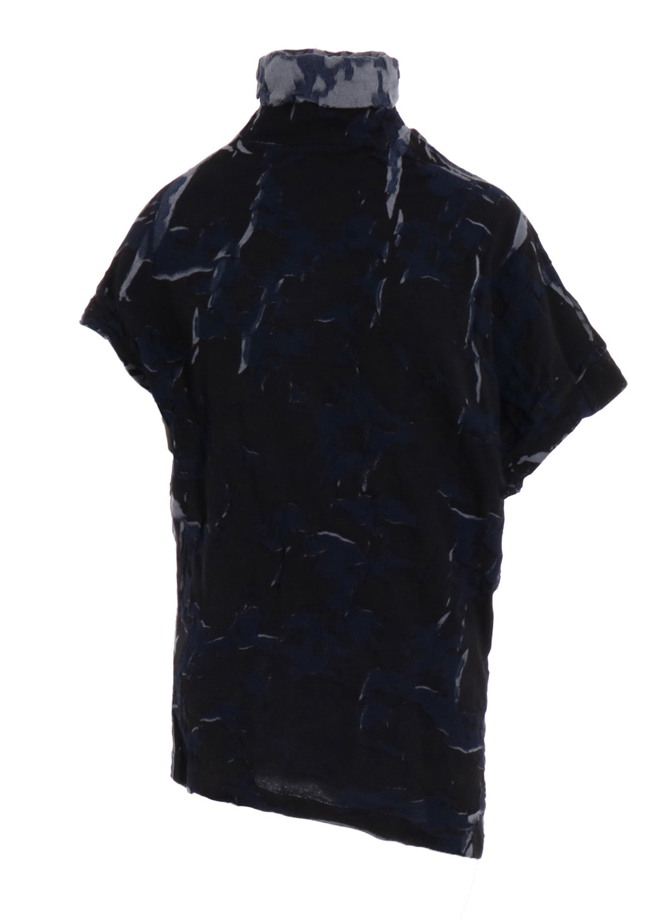 GEOMETRIC LINKS PRINT HIGH NECK IRREGULAR PULLOVER