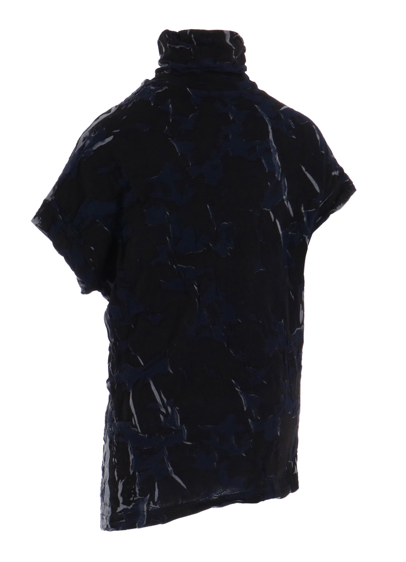 GEOMETRIC LINKS PRINT HIGH NECK IRREGULAR PULLOVER